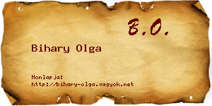 Bihary Olga névjegykártya